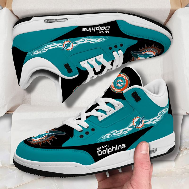 Miami Dolphins Fire White Genuine Leather JD03 Shoes Men and Women AZBTAJ3000121