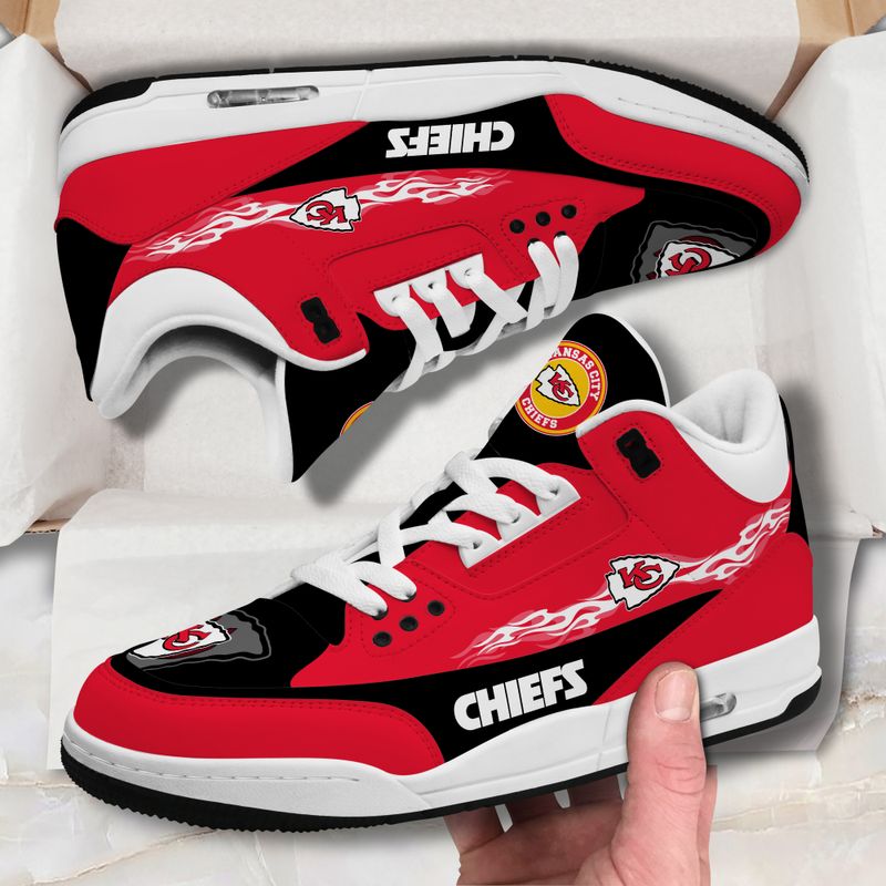 Kansas City Chiefs Fire White Genuine Leather JD03 Shoes Men and Women AZBTAJ3000049