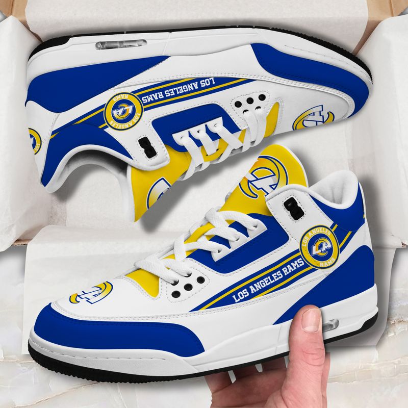 Los Angeles Rams Basic White Genuine Leather JD03 Shoes Men and Women AZBTAJ3000066