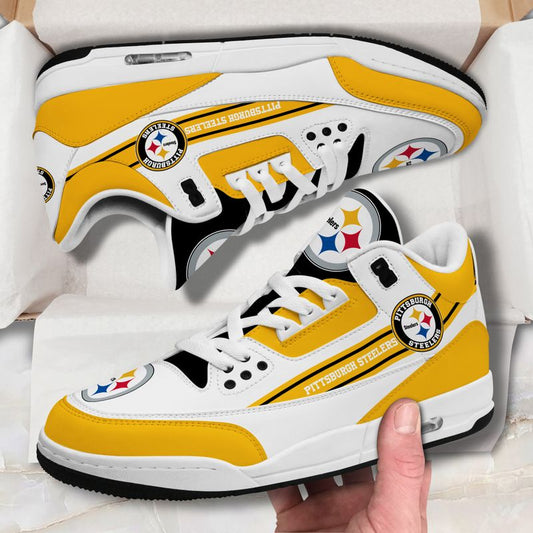 Pittsburgh Steelers Basic White Genuine Leather JD03 Shoes Men and Women AZBTAJ3000002