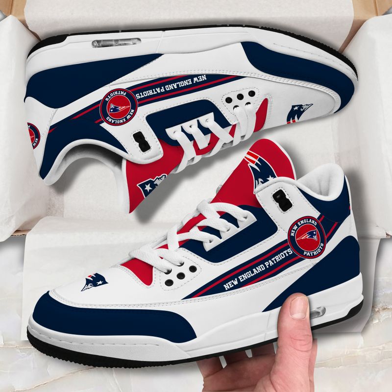 New England Patriots Basic White Genuine Leather JD03 Shoes Men and Women AZBTAJ3000010