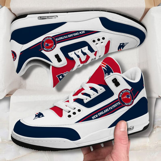 New England Patriots Basic White Genuine Leather JD03 Shoes Men and Women AZBTAJ3000010