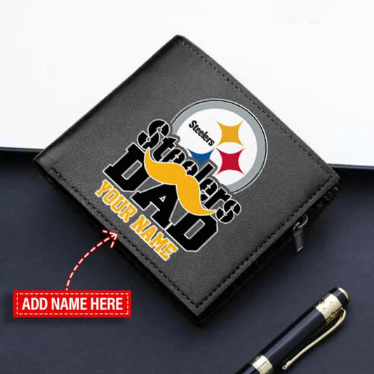 Pittsburgh Steelers Limited Edition Men’s Leather Bifold Wallet Gift For Father’s Day AZBT2DMW000014