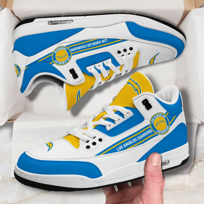 Los Angeles Chargers Basic White Genuine Leather JD03 Shoes Men and Women AZBTAJ3000006