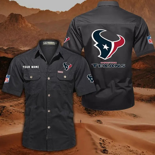 Houston Texans Men’s Short Sleeve Cargo Shirts New 2025 AZBT2DCGS000045