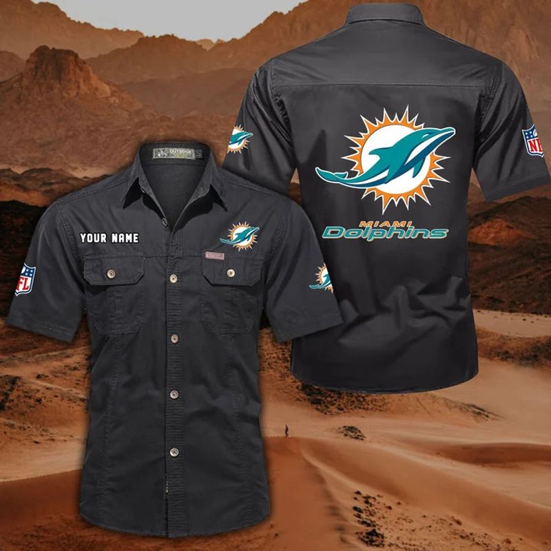 Miami Dolphins Men’s Short Sleeve Cargo Shirts New 2025 AZBT2DCGS000051