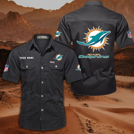 Miami Dolphins Men’s Short Sleeve Cargo Shirts New 2025 AZBT2DCGS000051