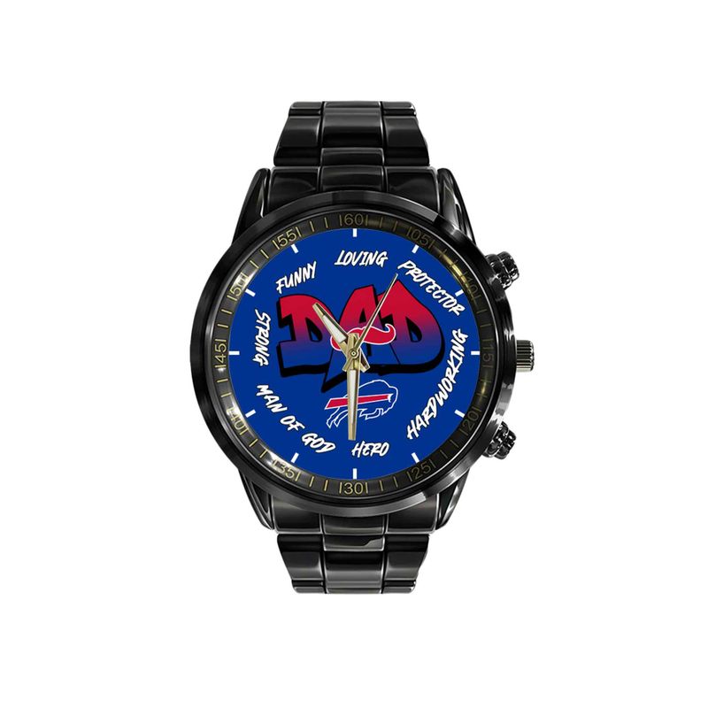 Buffalo Bills Limited Edition Black Stainless Steel Watch For Father’s Day AZBTWA000001