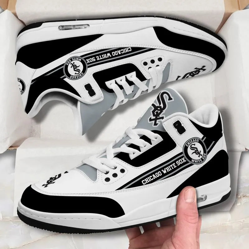 Chicago White Sox Basic White Genuine Leather JD03 Shoes Men and Women AZBTAJ3000062