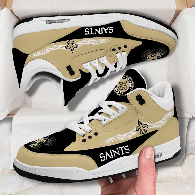 New Orleans Saints Fire White Genuine Leather JD03 Shoes Men and Women AZBTAJ3000041
