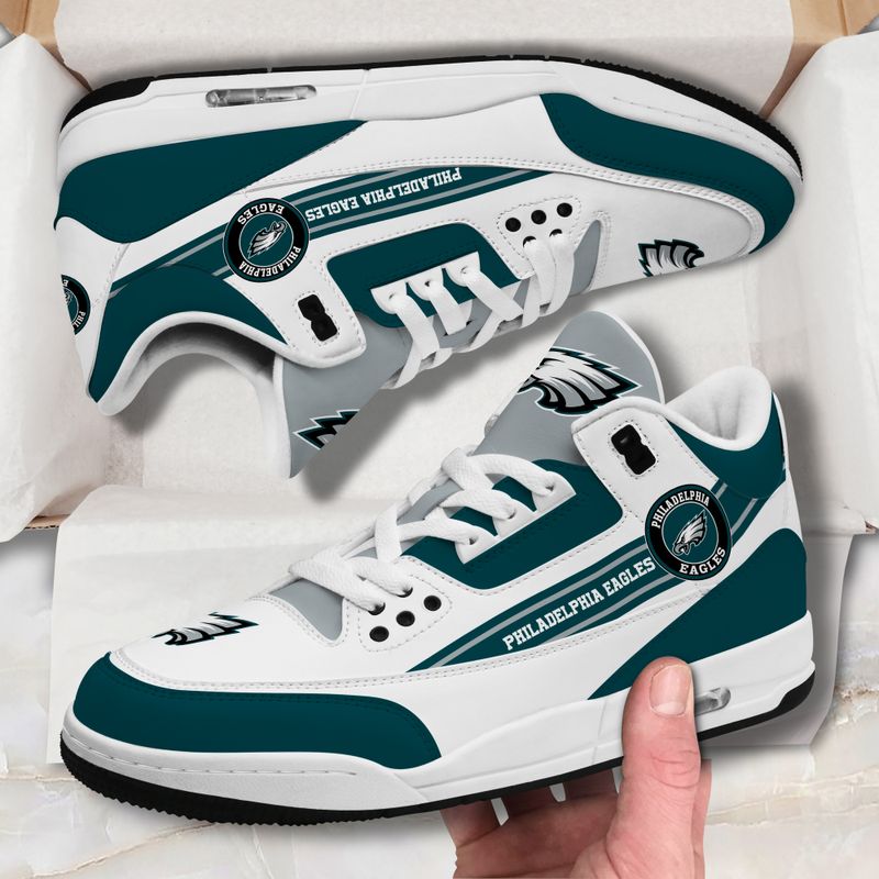 Philadelphia Eagles Basic White Genuine Leather JD03 Shoes Men and Women AZBTAJ3000141
