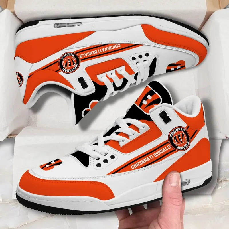 Cincinnati Bengals Basic White Genuine Leather JD03 Shoes Men and Women AZBTAJ3000149