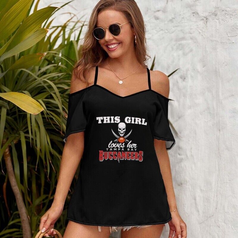 Tampa Bay Buccaneers This Girl Loves Her Women’s Off Shoulder Sling Top S9SST016
