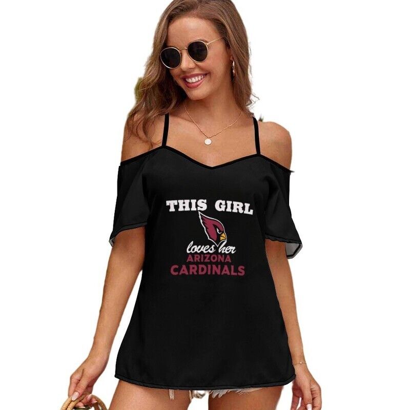 Arizona Cardinals This Girl Loves Her Women’s Off Shoulder Sling Top S9SST024