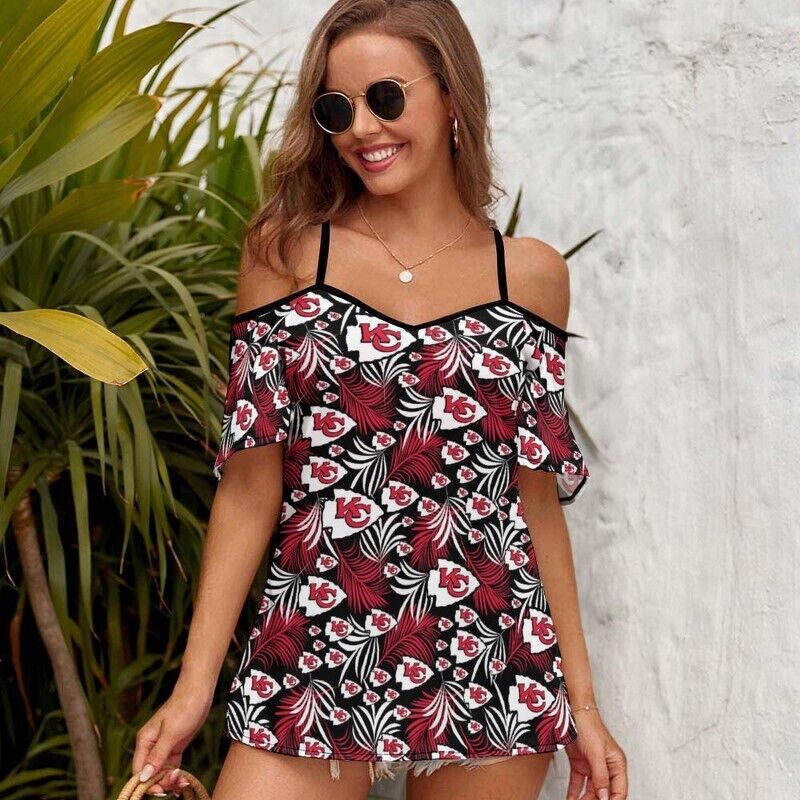 Kansas City Chiefs This Girl Loves Her Women’s Off Shoulder Sling Top S9SST027
