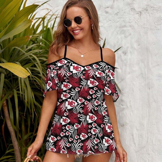 Kansas City Chiefs This Girl Loves Her Women’s Off Shoulder Sling Top S9SST027