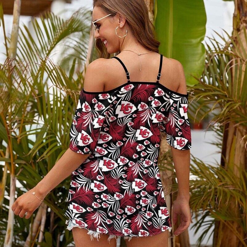 Kansas City Chiefs This Girl Loves Her Women’s Off Shoulder Sling Top S9SST027