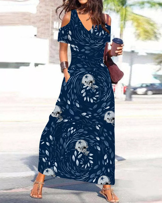 Dallas Cowboys Women’s V-Neck Maxi Dress S07