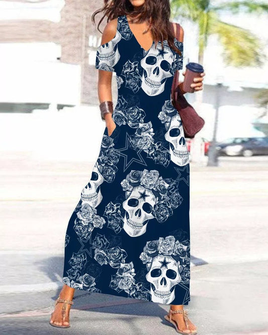 Dallas Cowboys Women’s V-Neck Maxi Dress S08
