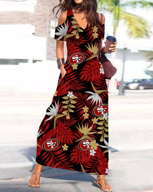 San Francisco 49ers Women’s V-Neck Maxi Dress S20