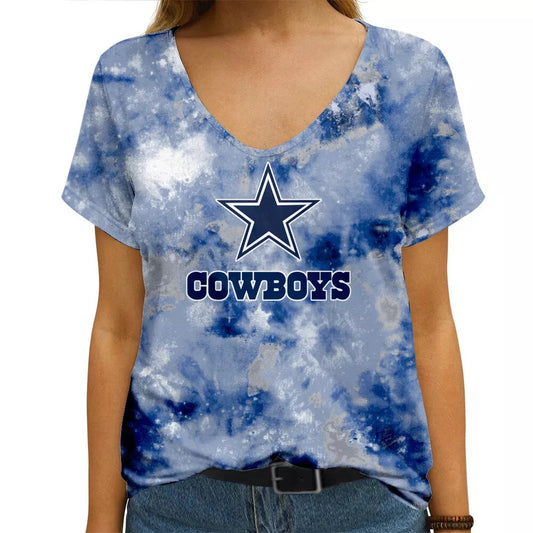 Dallas Cowboys V-neck Women T-shirt AGCWTS650