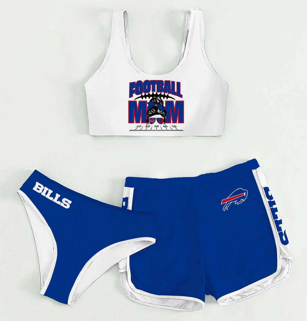 Buffalo Bills Women’s Sports Set 3-Piece Crop Tank Top Underwear Shorts SSCTUS039