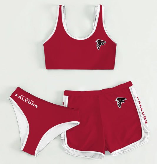 Atlanta Falcons Women’s Sports Set 3-Piece Crop Tank Top Underwear Shorts SSCTUS045