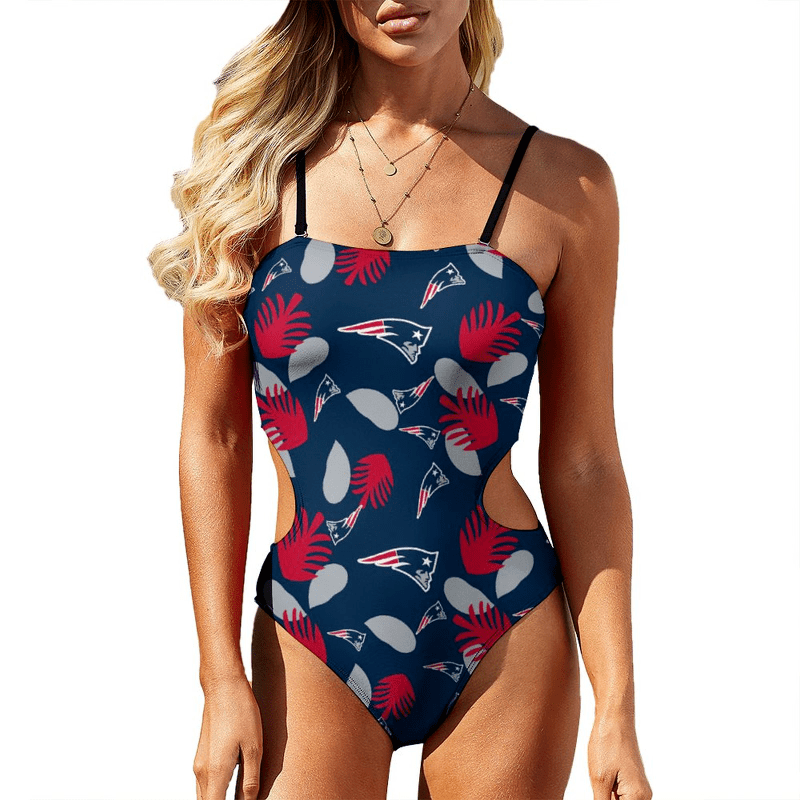 New England Patriots Women Cutout Swimsuit Sexy Sling One Piece Swimsuit S9CSSS021