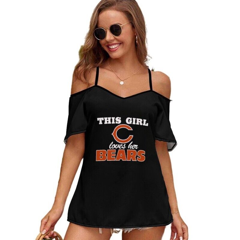 This Girl Loves Her Chicago Bears Women’s Off Shoulder Sling Top S9SST005