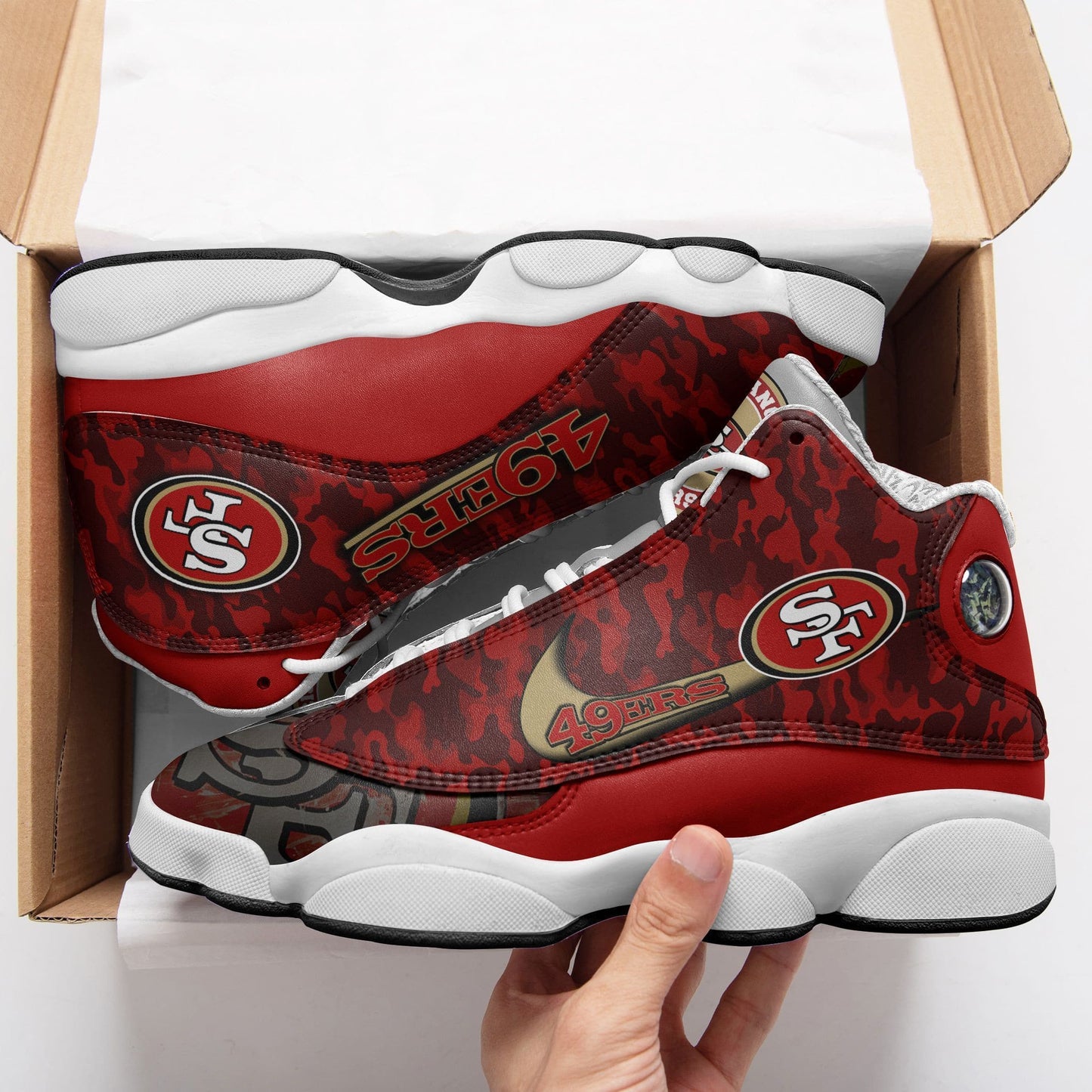 SAN FRANCISCO 49ERS AIR JD13 SNEAKERS 235