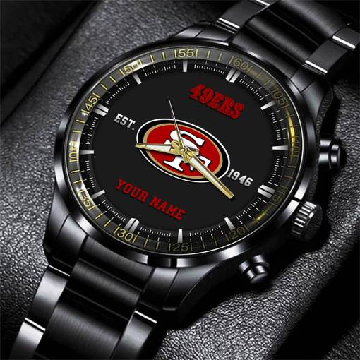 San Francisco 49ers Black Fashion Watch Gifts For Sport Fans AZWATCH082