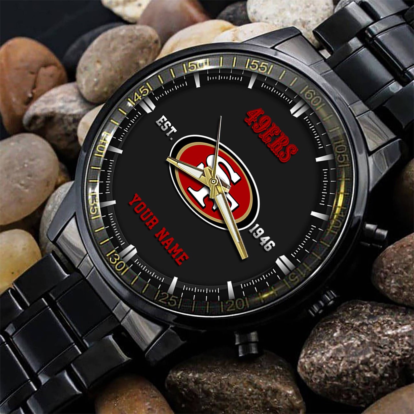San Francisco 49ers Black Fashion Watch Gifts For Sport Fans AZWATCH082