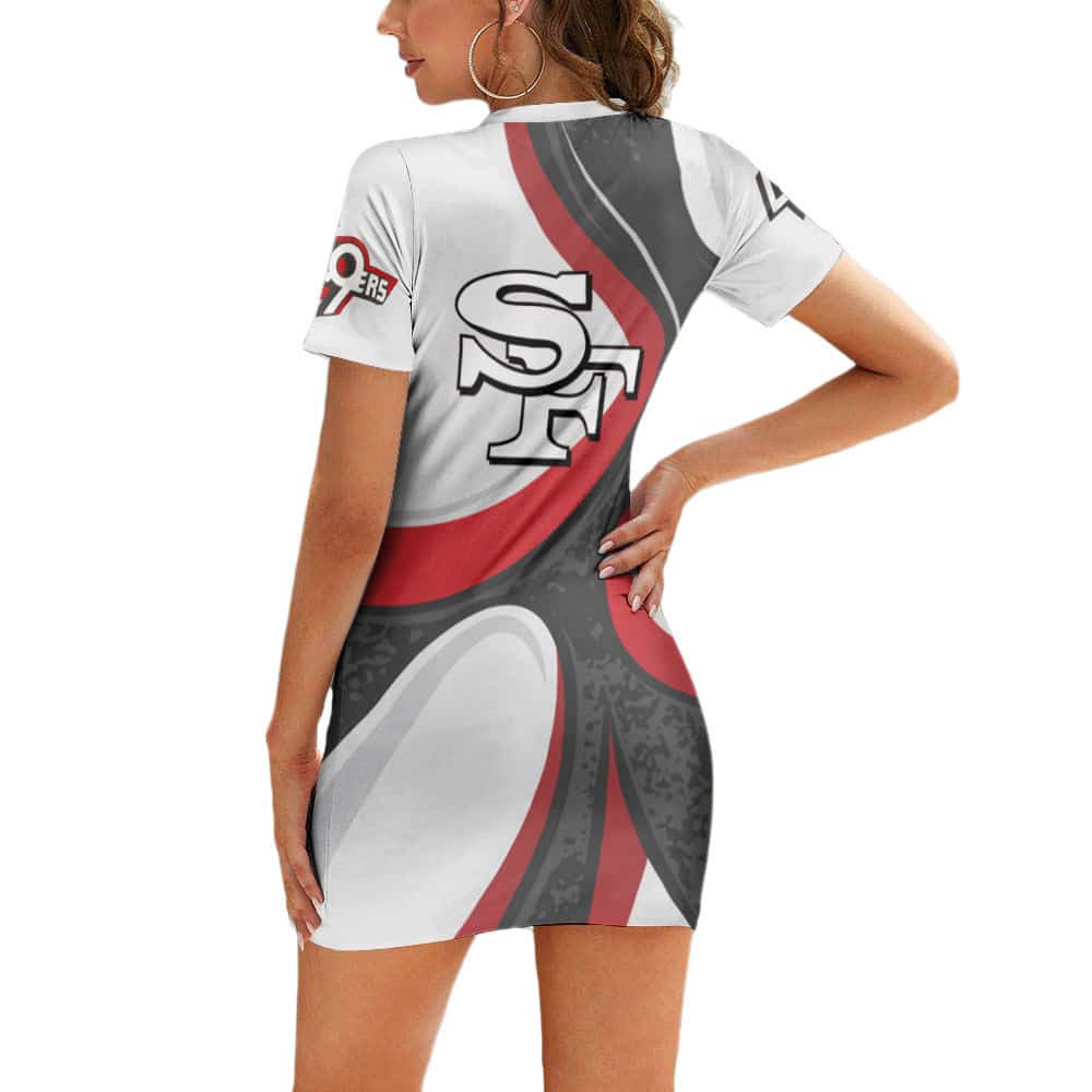 San Francisco 49ers Casual Short Sleeve Bodycon Mini Dress BG123
