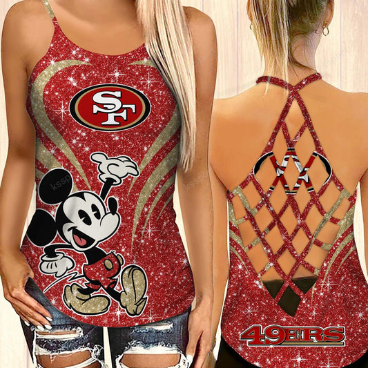 San Francisco 49ers Criss-cross Open Back Camisole Tank Top BG58