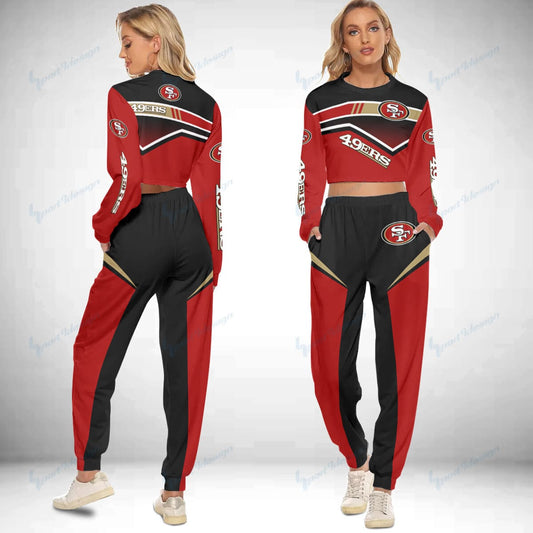 San Francisco 49ers Crop Sweatshirt Suit 19