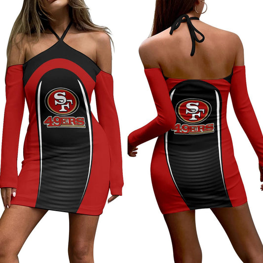 San Francisco 49ers Halter Lace-up Dress 13