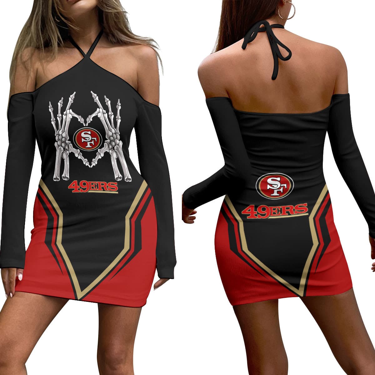 San Francisco 49ers Halter Lace-up Dress 30