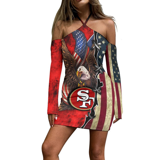 San Francisco 49ers Halter Lace-up Dress 47