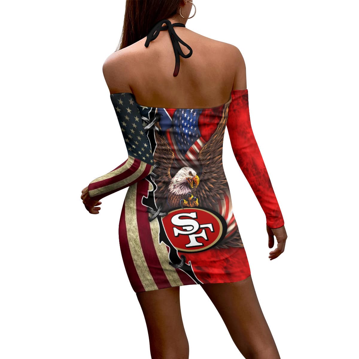 San Francisco 49ers Halter Lace-up Dress 47