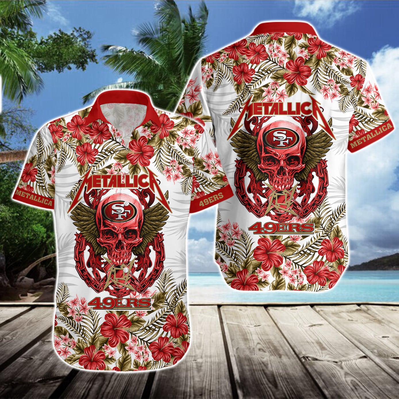San Francisco 49ers Hawaii Shirt & Shorts BG352