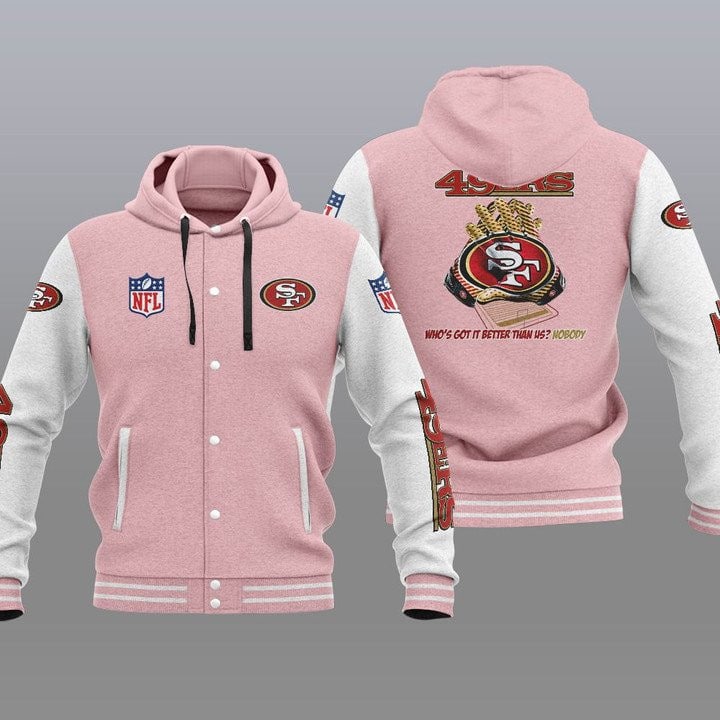 San Francisco 49ers Hooded Button Jacket with Hood 38