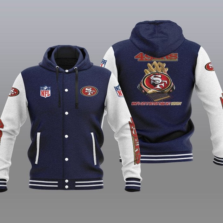 San Francisco 49ers Hooded Button Jacket with Hood 38