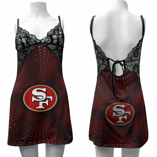 San Francisco 49ers Lace Back Strap Slip Dress 167