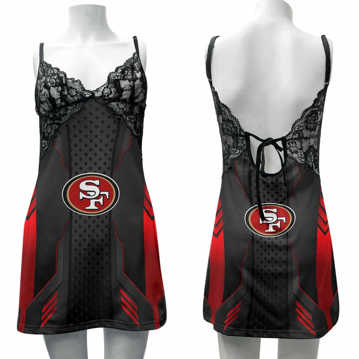 San Francisco 49ers Lace Back Strap Slip Dress 237-2
