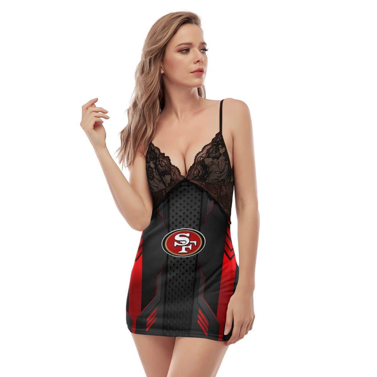 San Francisco 49ers Lace Back Strap Slip Dress 237-2