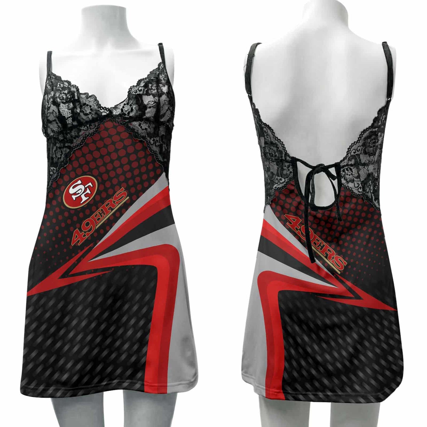 San Francisco 49ers Lace Back Strap Slip Dress 266