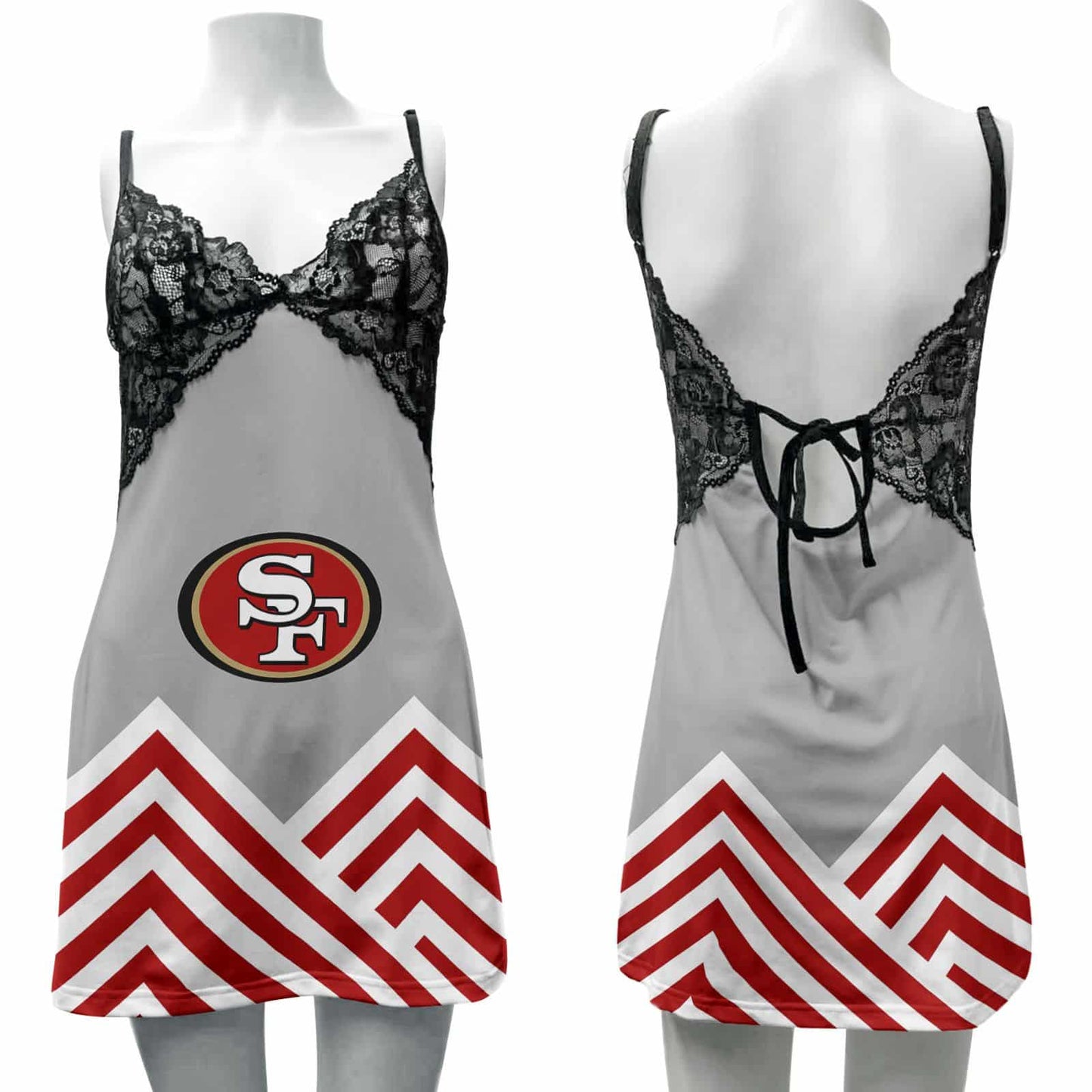 San Francisco 49ers Lace Back Strap Slip Dress 381