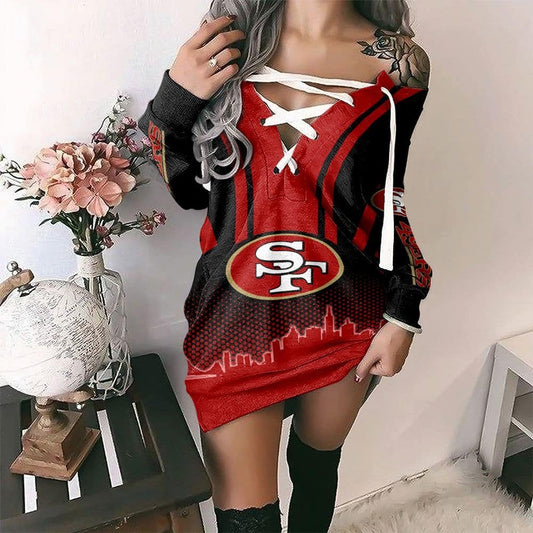 San Francisco 49ers Lace-Up Sweatshirt 72