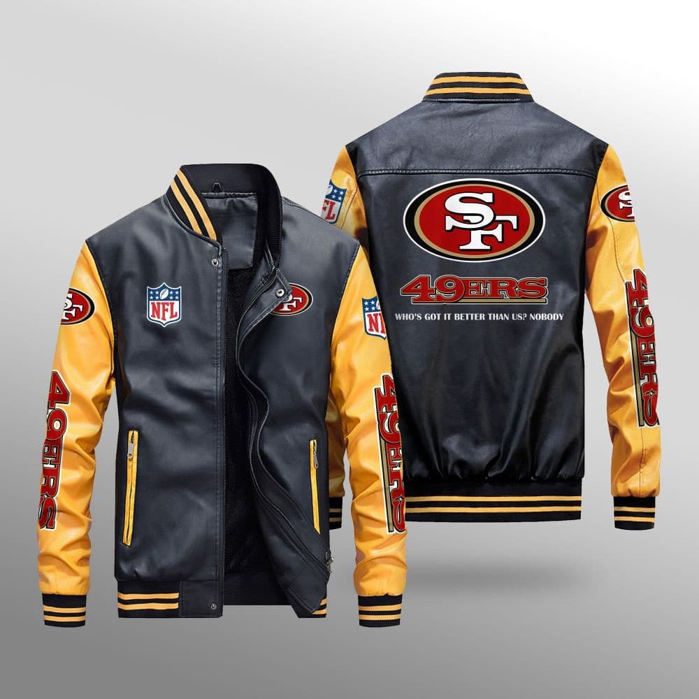 San Francisco 49ers Leather Bomber Jacket BG36