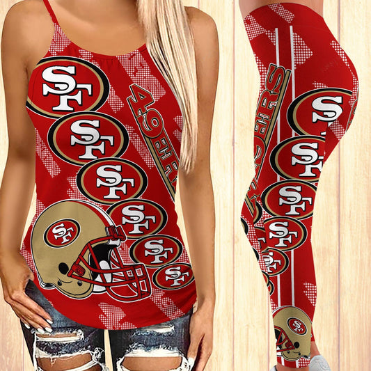 San Francisco 49ers Leggings And Cross Tank Top BG26